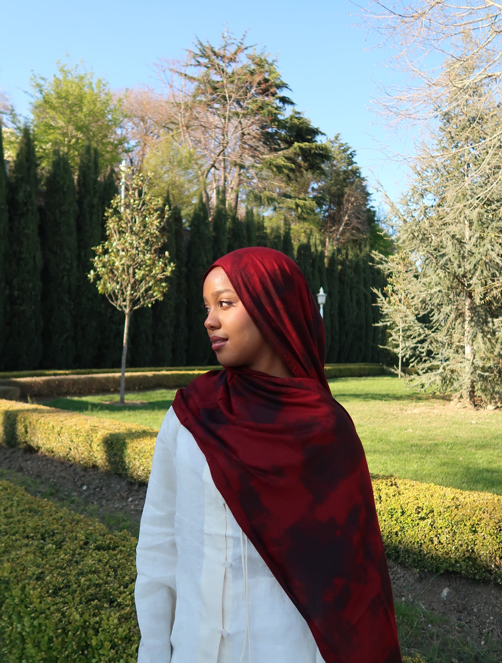 Prınted Modal Şal Red Shadow