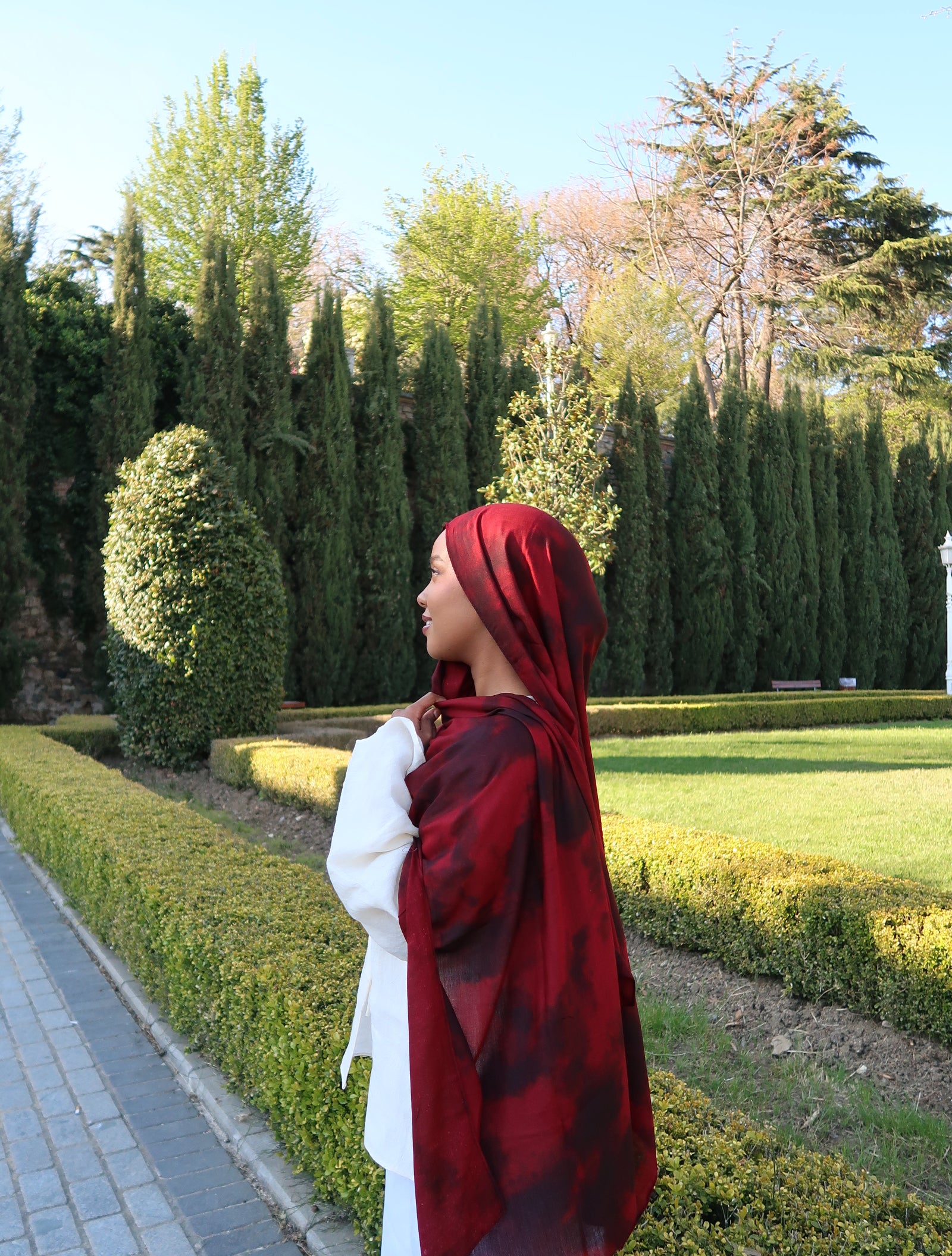 Prınted Modal Şal Red Shadow