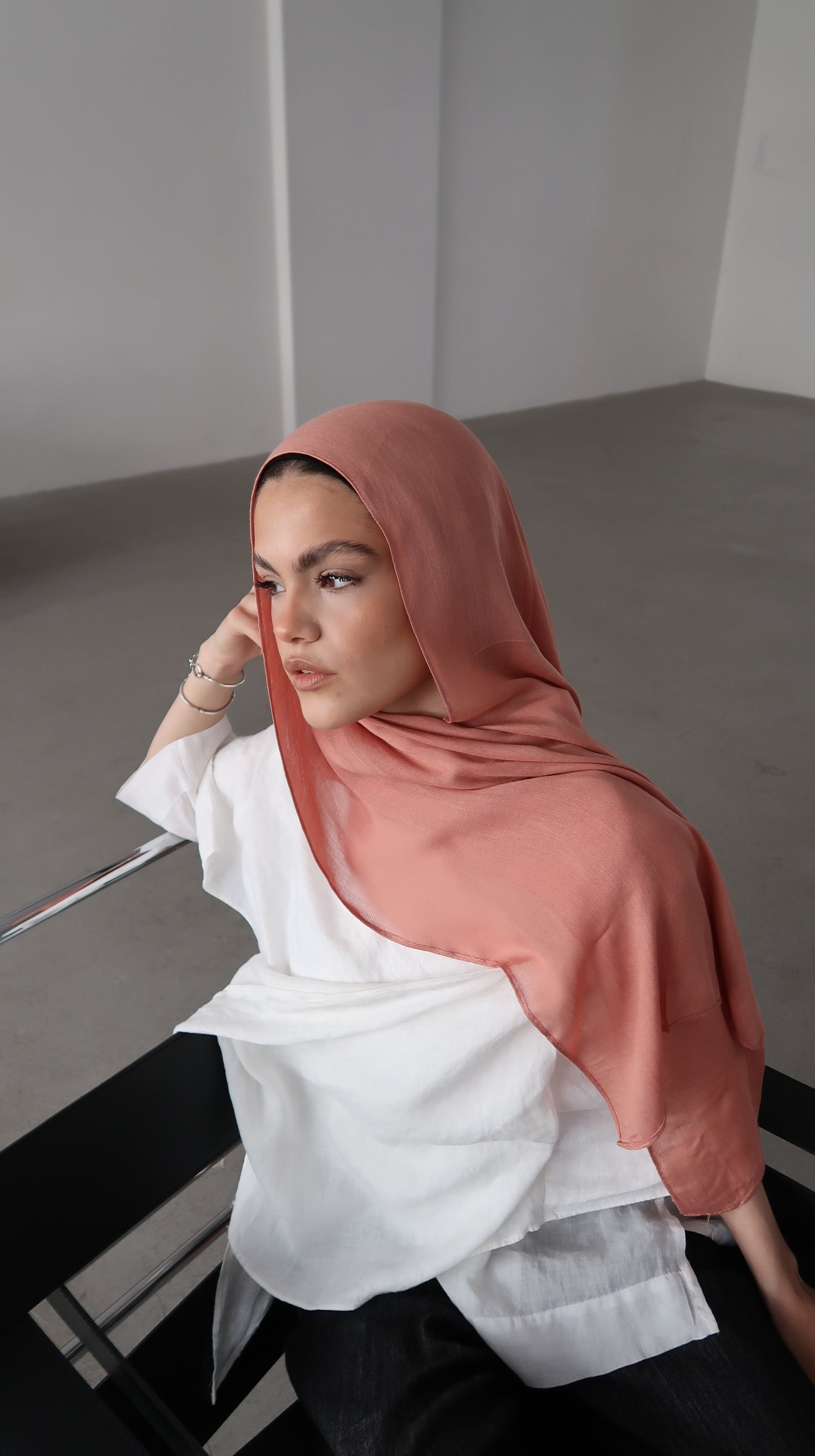 Modal Şal Pudra Pembe