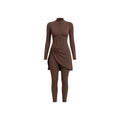 Korse Detaylı Kahverengi Swimsuit